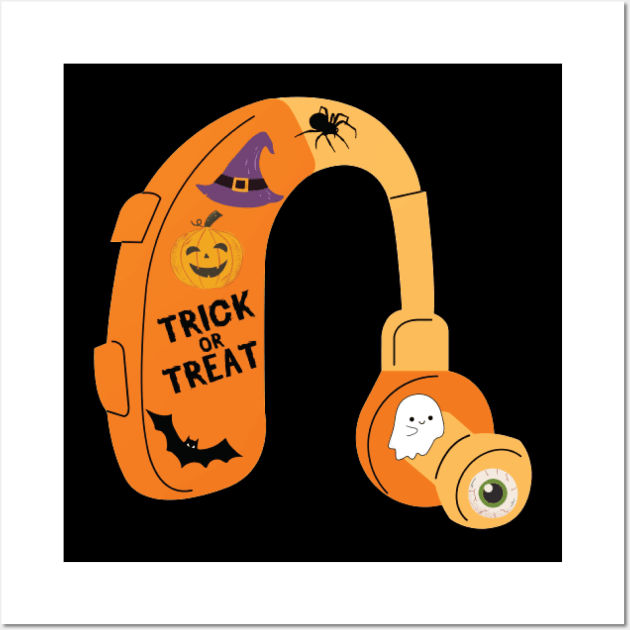 Funny Halloween Hearing Aid Wall Art by DesignHND